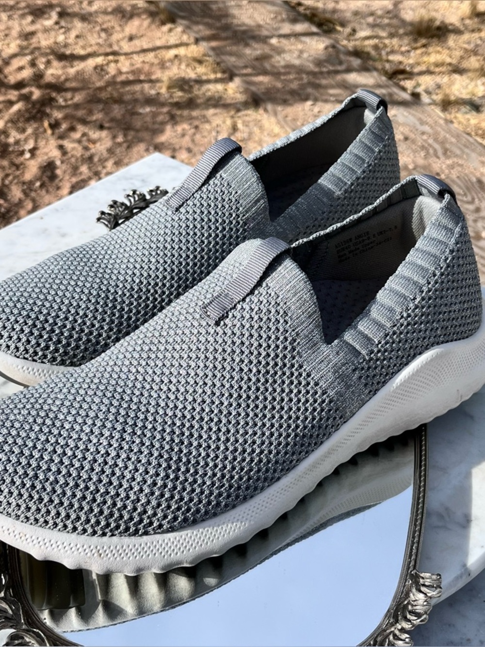 Aetrex Angie Slip-On Sneaker, Grey / Silver 9 - 9.5 (Eu40), Comfort